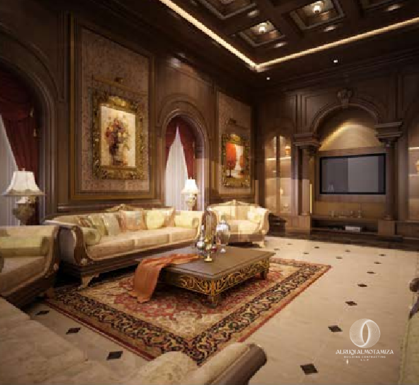 Luxury living room fit-out in Dubai Hills